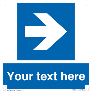 Custom Directional signage blue right arrow 